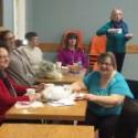 Sisters enjoying networking & a "cupola Java" at Black History Month/Violence Prevention Month hosted by Rocky Harbour RWC.